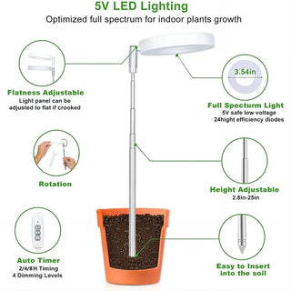 Full Spectrum LED Grow Light with Timer & Adjustable Height