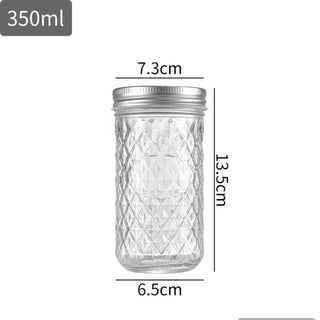 Diamond Pattern Glass Mason Jar (120ml-650ml)