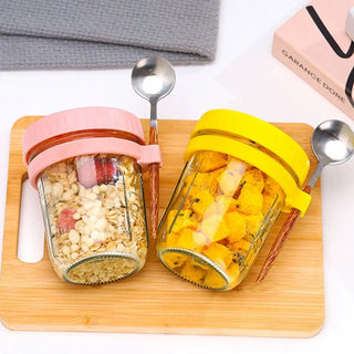 Portable Mason Jar Breakfast Cup with Spoon