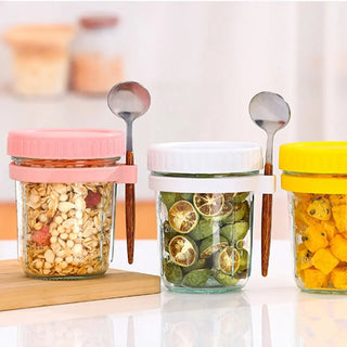 Portable Mason Jar Breakfast Cup with Spoon