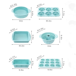 Silicone Bakeware Set with Non-Stick Pans & Free Brush