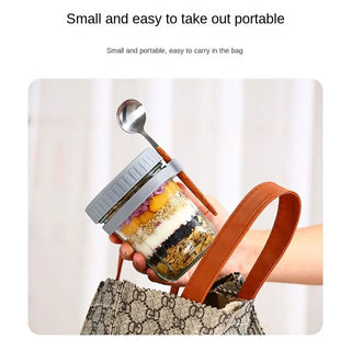 Portable Mason Jar Breakfast Cup with Spoon