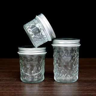 Diamond Pattern Glass Mason Jar (120ml-650ml)