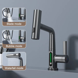 LED Waterfall Faucet: Temperature Display