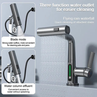 LED Waterfall Faucet: Temperature Display