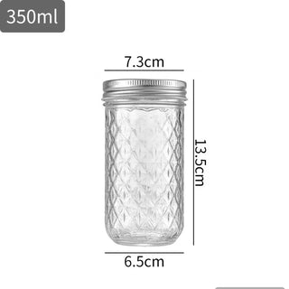 Diamond Pattern Glass Mason Jar (120ml-650ml)